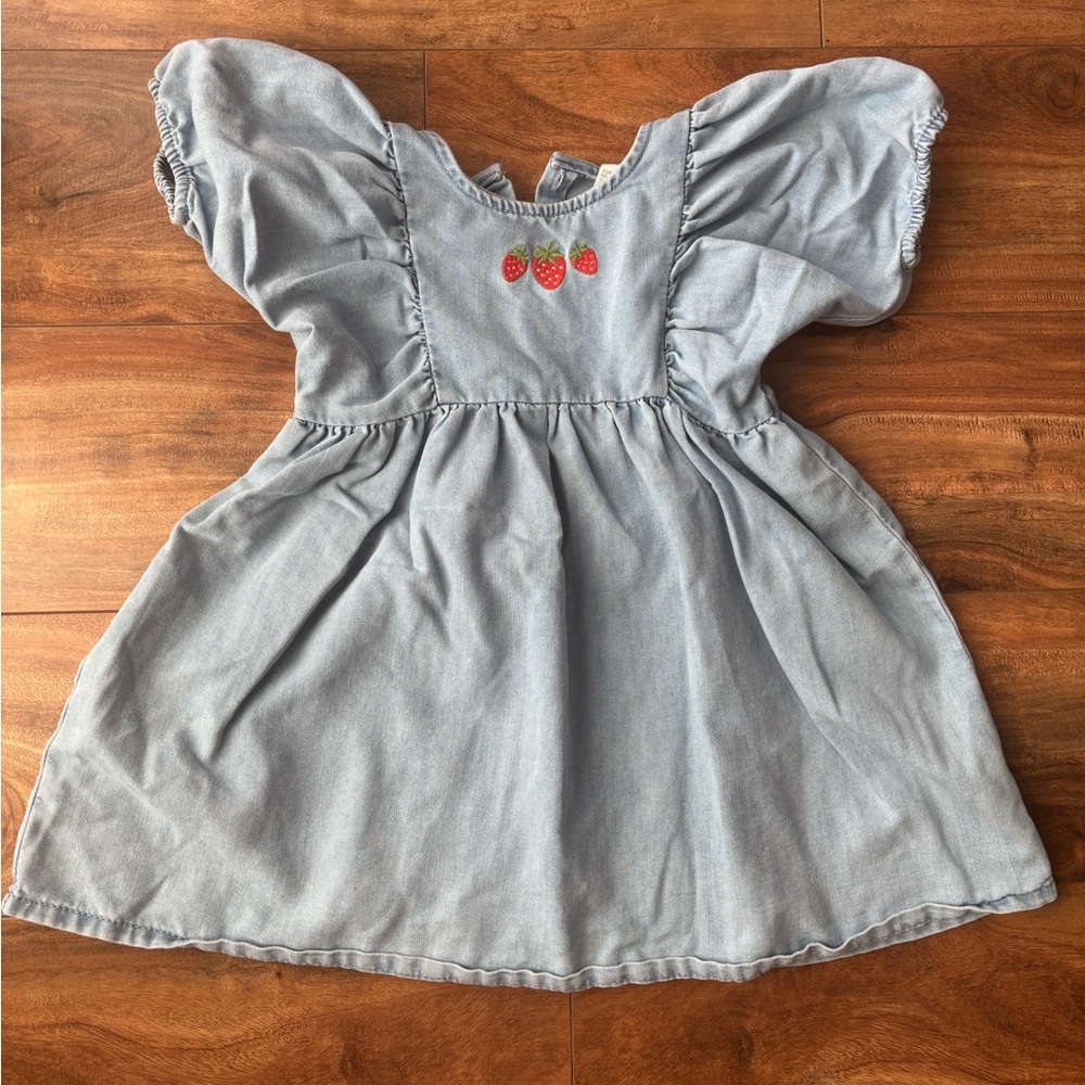 H&M Blue Smocked Ruffled Sundress
